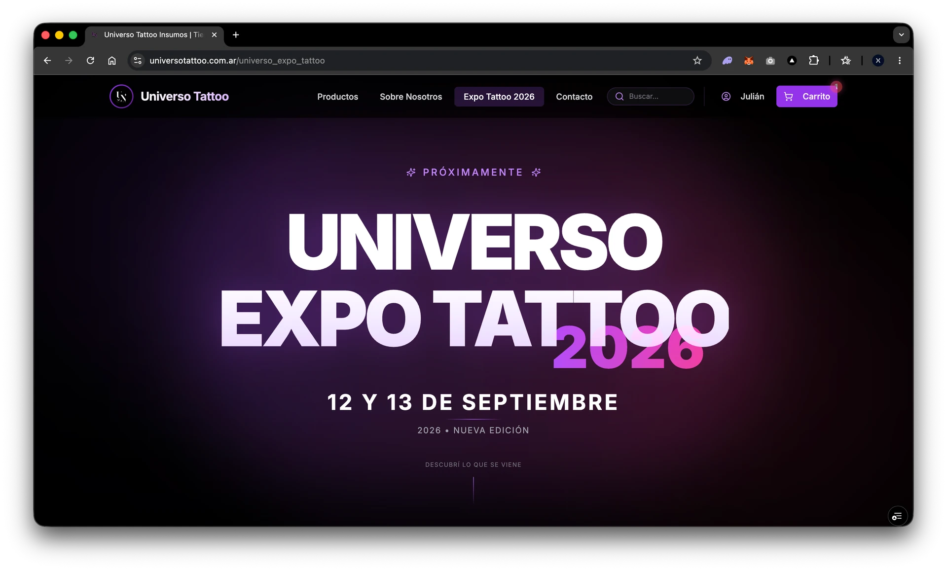 Universo Expo Tattoo, dentro de la misma web.